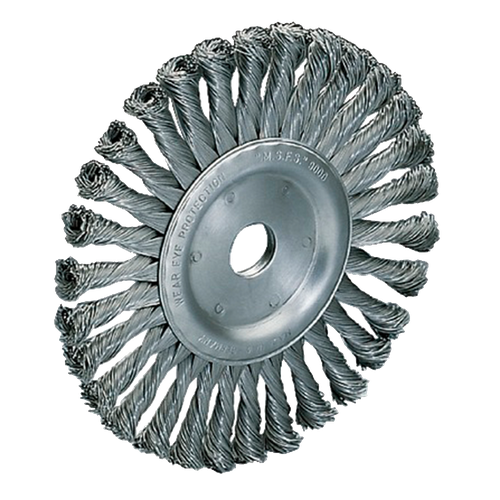 Фото товара "Жгутовая дисковая щетка, 178х13х42 мм, отверстие 22,2 мм, стальная закаленная проволока, 0,5 мм"