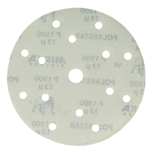 Фото товара "POLARSTAR Шлифовальный диск, полиэсторвая пленка, карбид кремния, 15 отверстий, Р500"