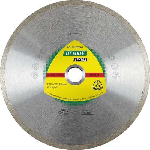Фото товара "DT300F Алмазный диск по кафелю и керамике, ø 230х1,9х22,23 мм, - 1 шт/уп. DT/EXTRA/DT300F/S/230X1,9X22,23/GR/7"